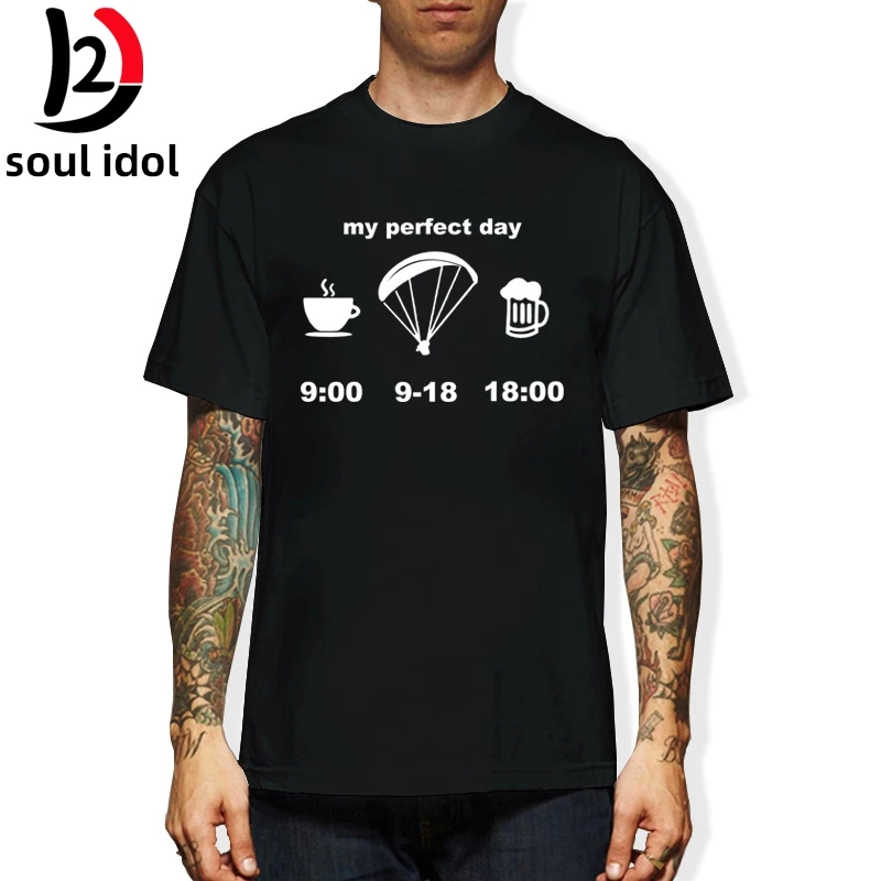 D2 мой идеальный день Эволюция параплана футболки мужские Забавные хорошее
