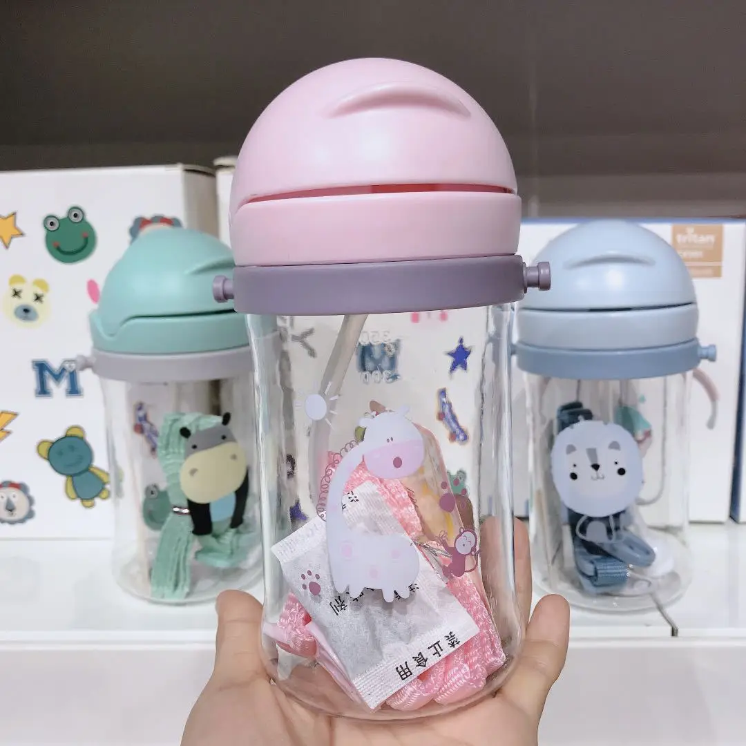 250/350ml Baby Feeding Cup with Straw Children Learn Drinking Bottle Kids Training | Мать и ребенок