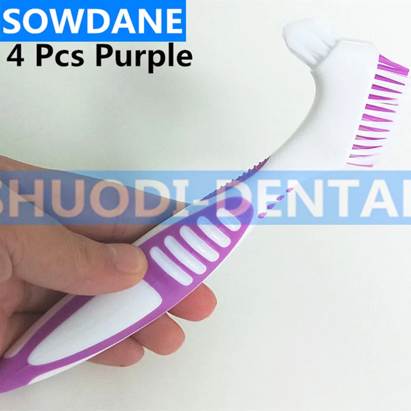 Щетка для чистки зубов мягкая многослойная щетина двойные насадки искусственная