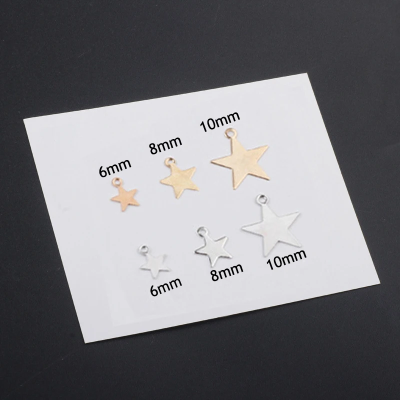 50pcs/lot Cooper Pentagram Craft Star Charms DIY Necklace Earrings Bracelet Pendant Accessories for Women Jewelry Making Finding | Украшения