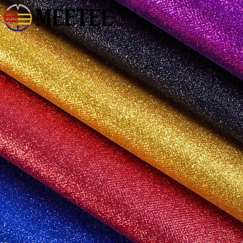 Meetee 50x0 5 см мм толщиной ПВХ Синтетическая кожа ткань Нетканая блестящая DIY сумки