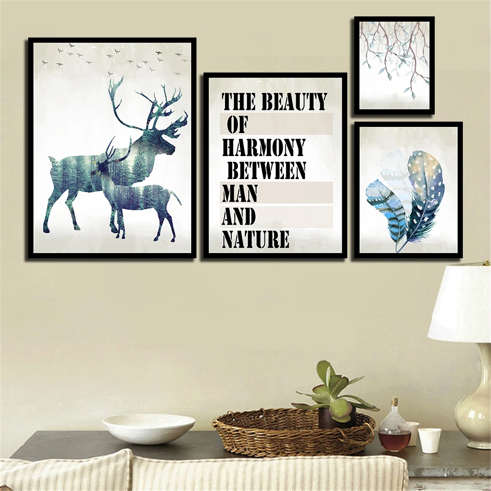 

Abstract The Beauty of Harmony Between Man and Nature Prints Wall Art Canvas Painting Wall Pictures For Living Room Decor