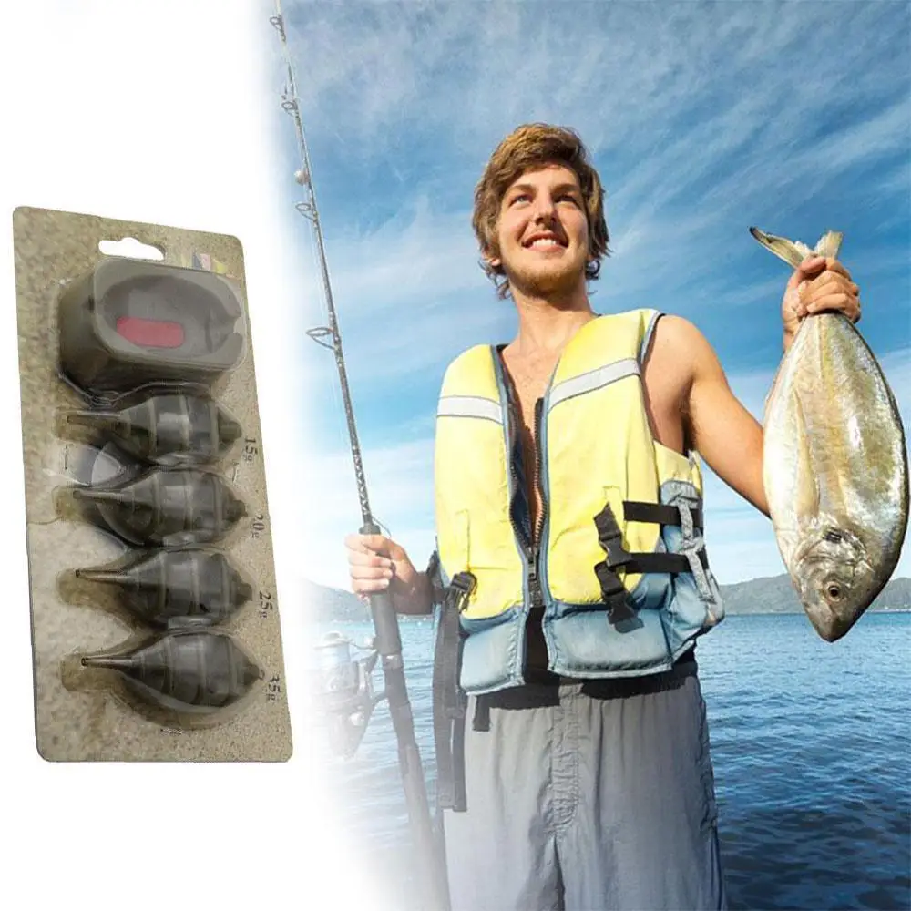 Carp Fishing Inline Flat Method Feeder 4 Feeders 15/20/25/35g Mould For Bait Set 30/35/50/60g HolderTool 2019 K9Y4 | Спорт и