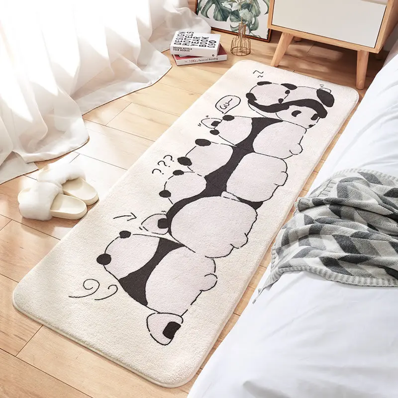 

Minimalist Carpets for bed room Living Room mat Cartoon Hand-Painted Non-Slip Foot Rug Bedroom Bed Beside Lamb Velvet Carpet