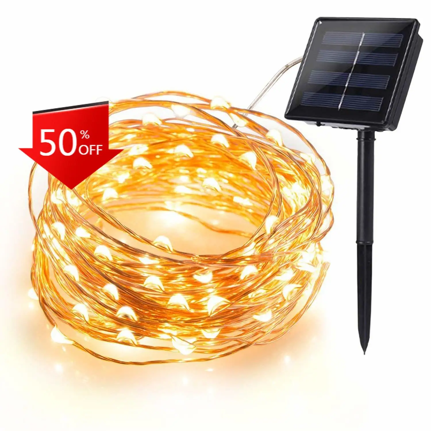 

Outdoor Solar Powered Copper Wire LED String Lights 20M 10M 5M Waterproof Fairy Light for Christmas Garden Holiday Decoration