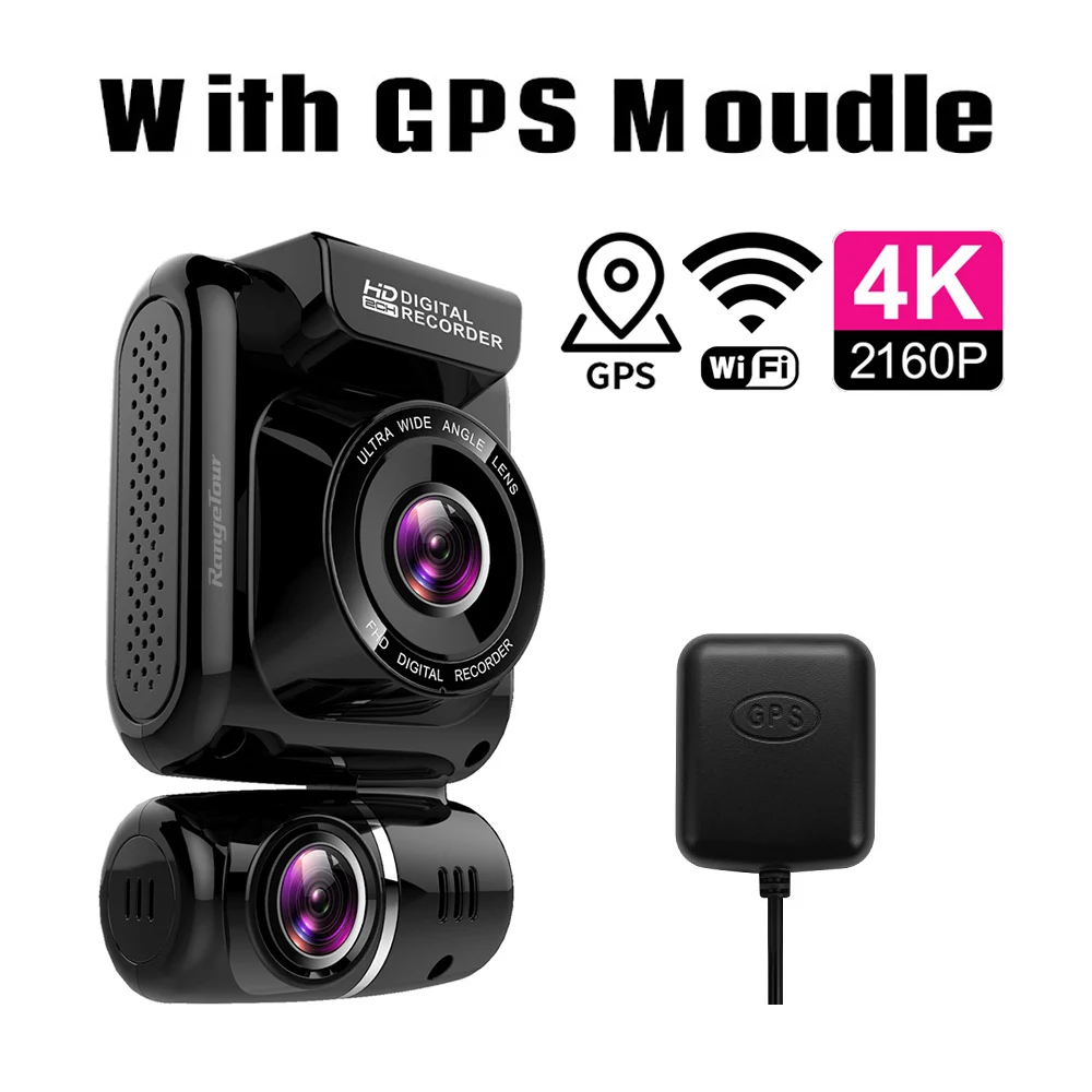 Мини скрытый 4K 2160P двойной объектив Автомобильный видеорегистратор wifi gps регистратор Novatek 96663 чип sony IMX323 сенсор двойная камера видеорегистратор D20 - Название цвета: With GPS Moudle