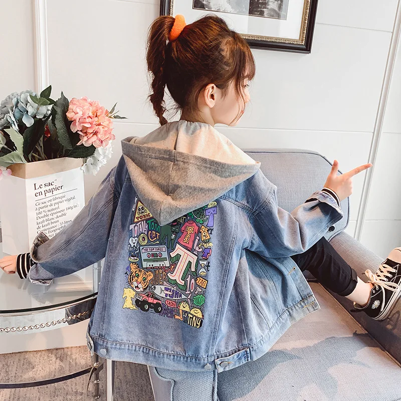

Girls Jacket Clothes Autumn Spring 2021 Denim Jacket For Baby Girls Jacket Coat Kids Outerwear Teen Children Clothes 6 8 12 Year