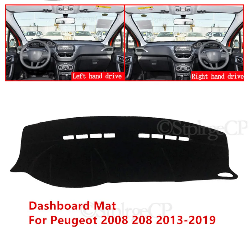 

For Peugeot 2008 208 2013-2019 High Quality Car Dashboard Cover Mat Sun Shade Pad Instrument Panel Carpets Accessories