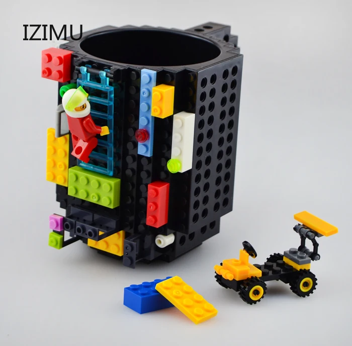 

IZIMU 350ML Mug Cup Tea Cup for Milk Coffee Water Build-On Brick Type Mug Cups Water Holder for LEGO Building Blocks Design Gift
