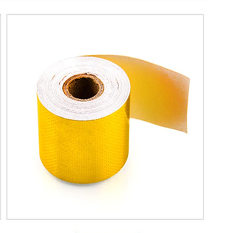 

1 Pcs 9M Gold Aluminum Foil Tape High Temperature Resistant Fiber Cloth Suitable For Exhaust Pipe Ran