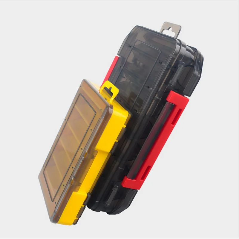 

Reversible Fishing Box Lure Hook Cases 12&14 Room Double Sided Fishing Tackle Box High Strength Plastic Bait Jig Storage Box