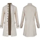 Мужское винтажное пальто в стиле стимпанк, дождевик в стиле Хэллоуин, панк, готика, викторианский наряд, верхняя одежда на пуговицах