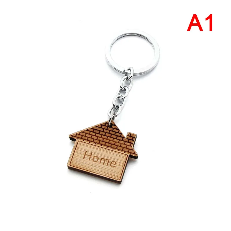 fashion house key chain wood keychain housewarming gift home key ring decoration for women girls free global shipping