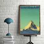 Настенная картина Zermatt путешествия в Швейцарию, рисунок на холсте, оформление ландшафта, для гостиной