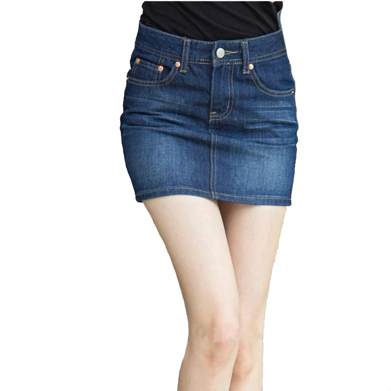 

Fashion Korean Spring Summer Women Denim Skirt High Waist Mini Skirts Jeans Plus Size Harajuku Cotton blue Skirt