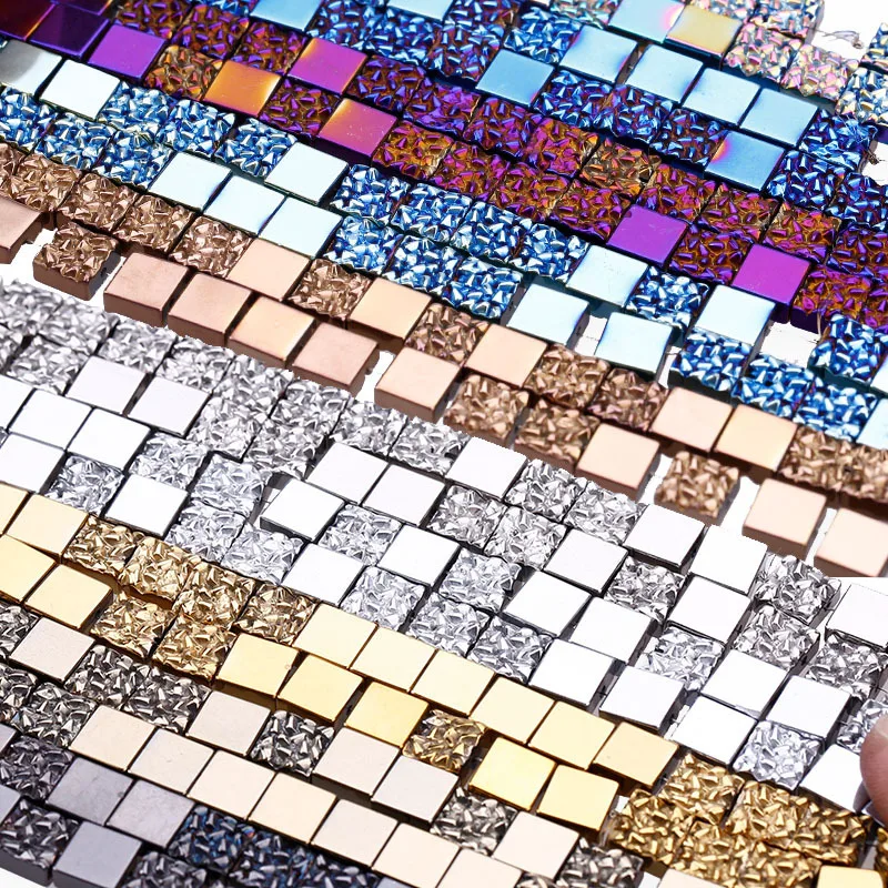 Натуральный гематит квадратные жемчужины с покрытием острые гематитовые бусины