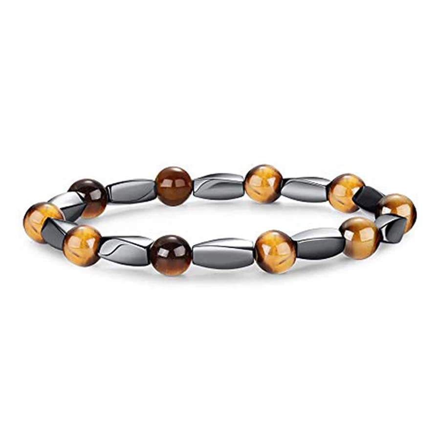 

Fashion Tiger Eye Hematite Bracelets Men Positive Energy Hematite Charm Bracelets Women New Natural Stone Lucky Bracelet Jewelry