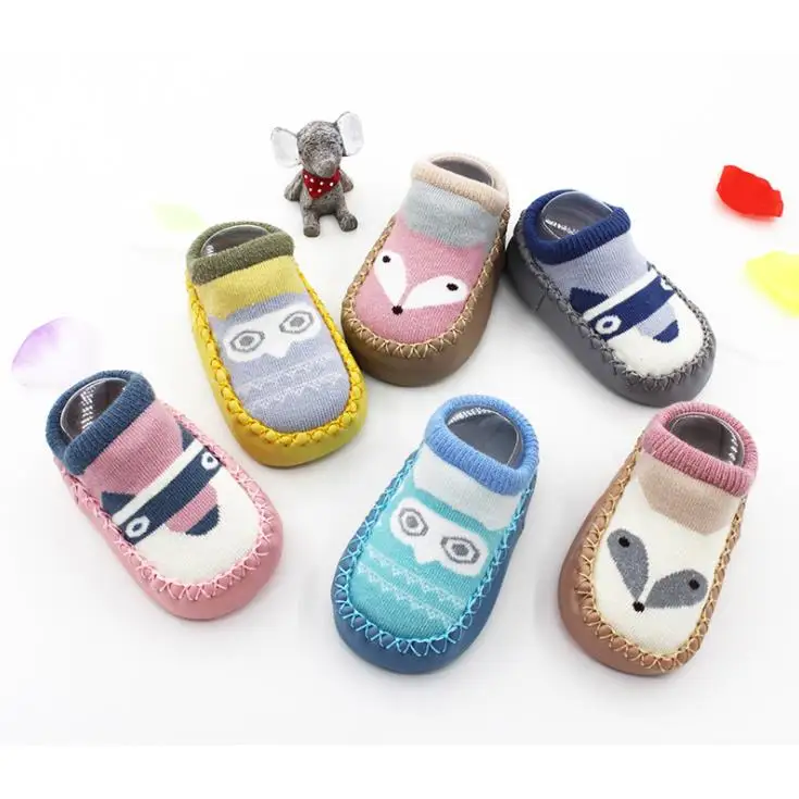 Детская обувь Детские Нескользящие Носки с рисунком для новорожденных девочек