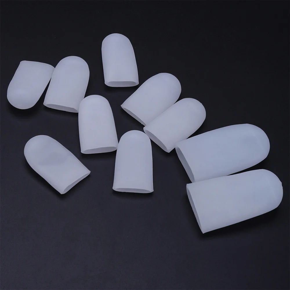 

10pcs Silicone Toe Sleeve Toe Cap Cover Protector for Corn Blisters Pain Relief (1 Pairs Size + 3 Pairs Size S+ 1 Pairs Si