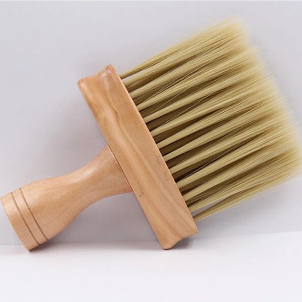 

1Pcs Barber Hair Cleaning Hairbrush Neck Face Duster Brushes Wooden Handle Beard Brush Salon Hairdressing Cutting Styling Tools