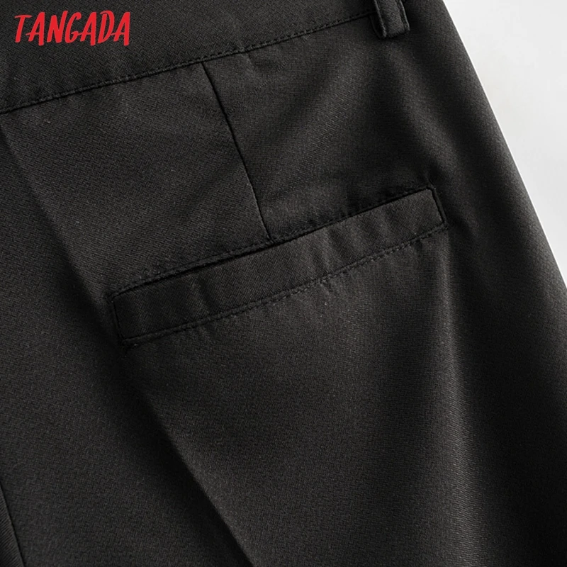 Tangada, Модный женский однотонный костюм, брюки, брюки, карманы, пуговицы,, для офиса, леди, длина по щиколотку, брюки, QJ144