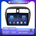 Мультимедийная магнитола EKIY 36EQ, автомагнитола на Android 9,0 с GPS, видеоплеером, навигацией, BT, для Mitsubishi Mirage attrage 2012-2018