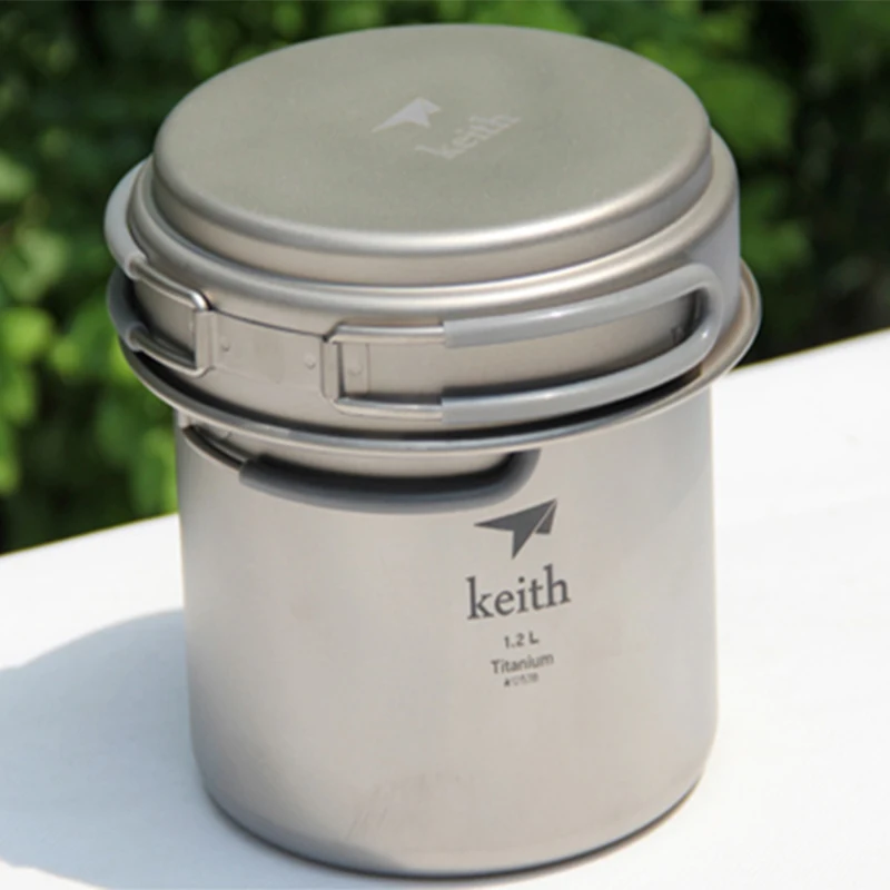 Набор кастрюль из титана Keith посуда для кемпинга сковорода и охоты путешествий