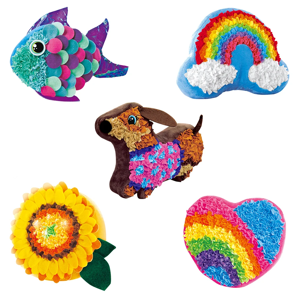 

DIY Pillow 3D Cartoon Plush Pillow Set Handmade Funny Art Cushion Doll Parent-child Interactive Toy Children's Birthday Gift