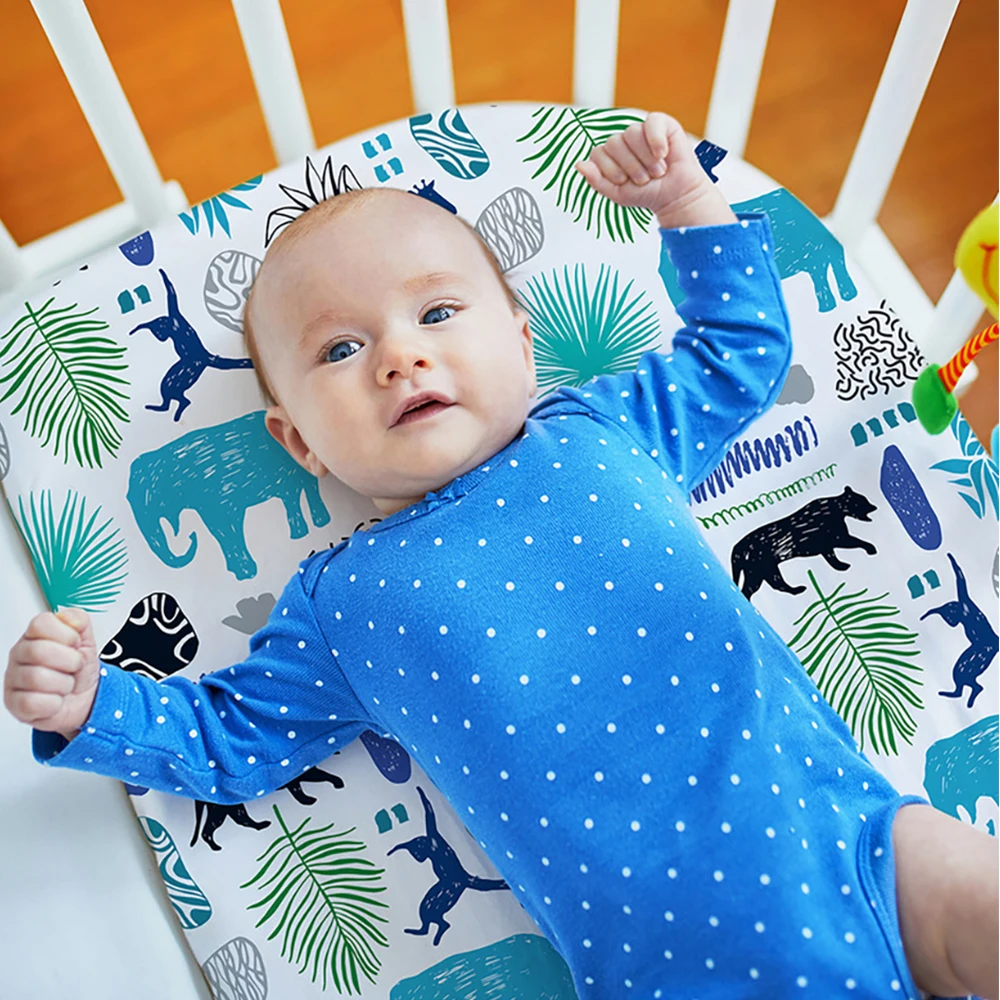 

Baby Bed Sheet High Elastic Band Space Cloud Print Cozy Non-Slip Cradle Sheet For Baby Nest Bed Soft Crib Mattress Protector