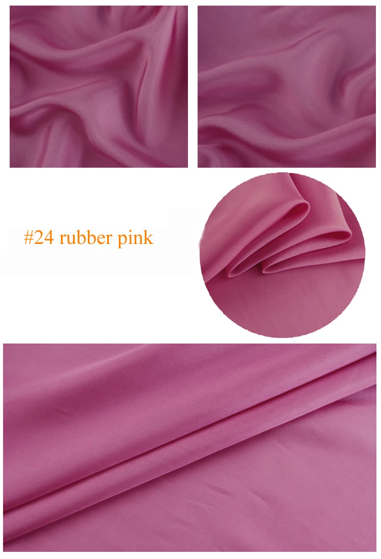 24 rubber pink Чистый шелк тутового шелкопряда подкладка ткань habutai Tissu - Цвет: 24 rubber pink