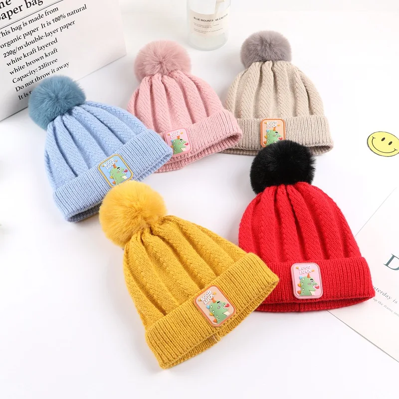 

Детская шапка Корейская мода детская теплая шерстяная шапка для мальчиков и девочек Модная вязаная шапка с капюшоном ярких цветов шапка