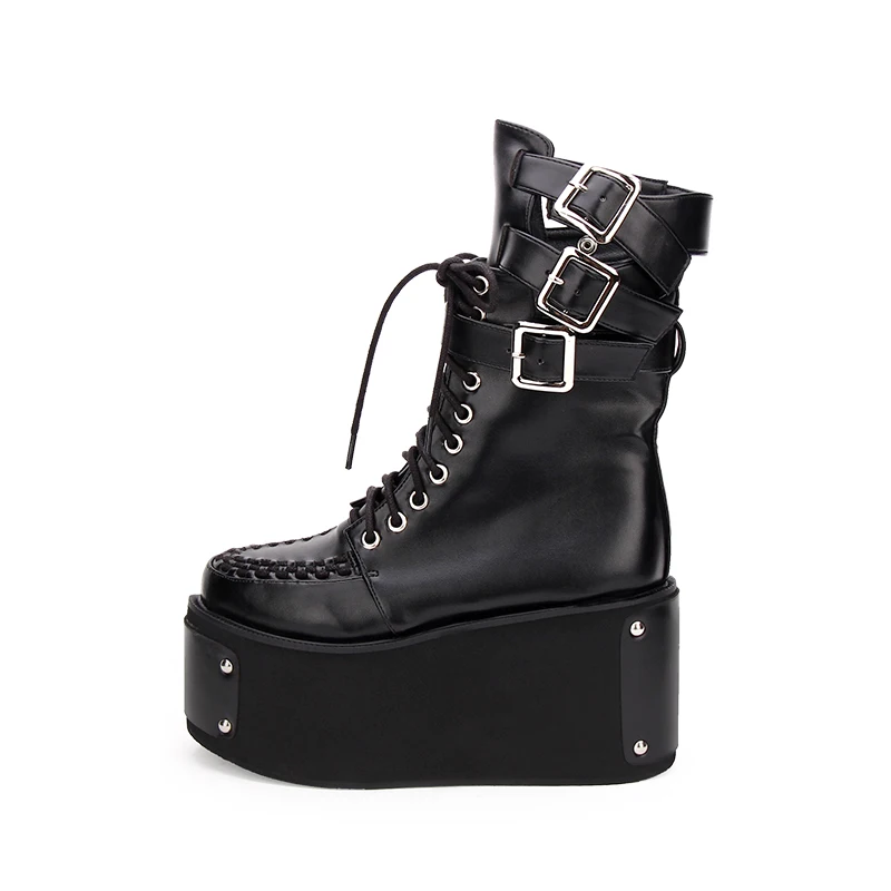 Ангельский отпечаток Мори девушка женские панк сапоги для езды на мотоцикле