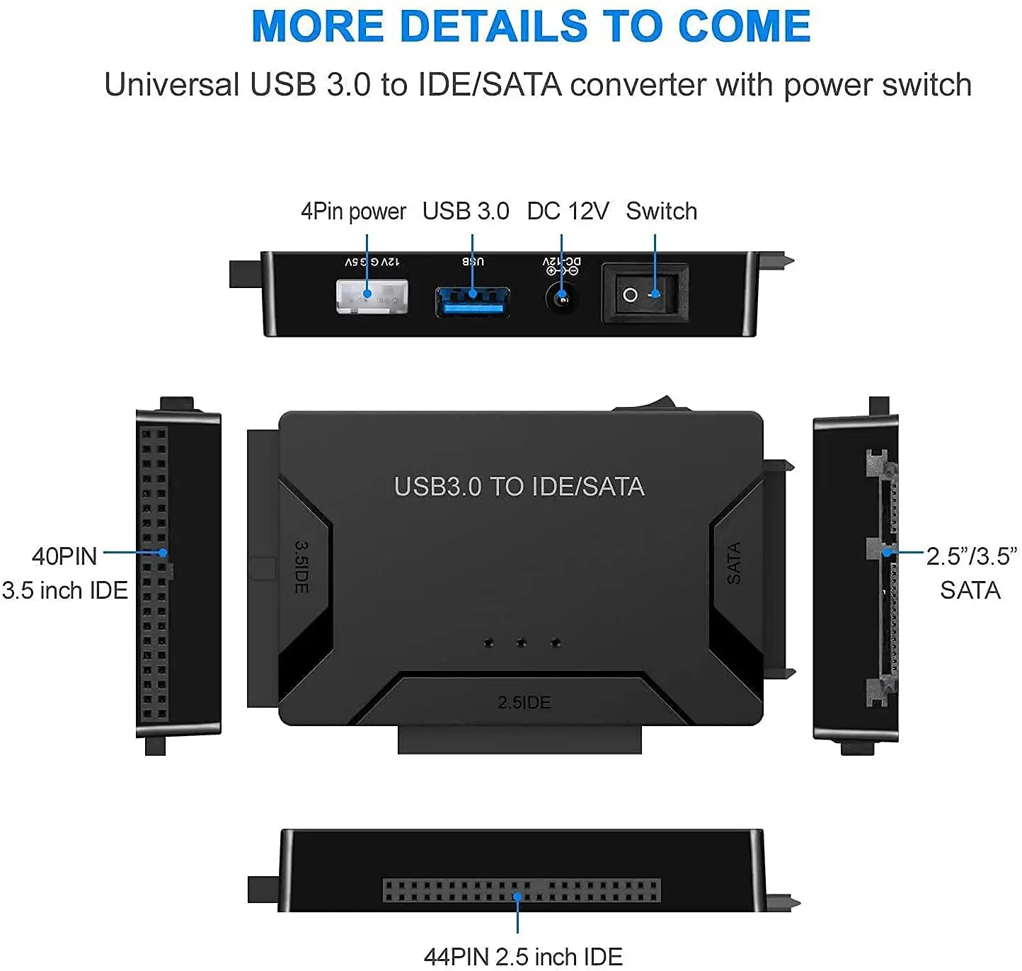 Переходник с USB 3 0 на IDE/SATA для жестких дисков внешний конвертер IDE SATA HDD SSD DVD 2 5