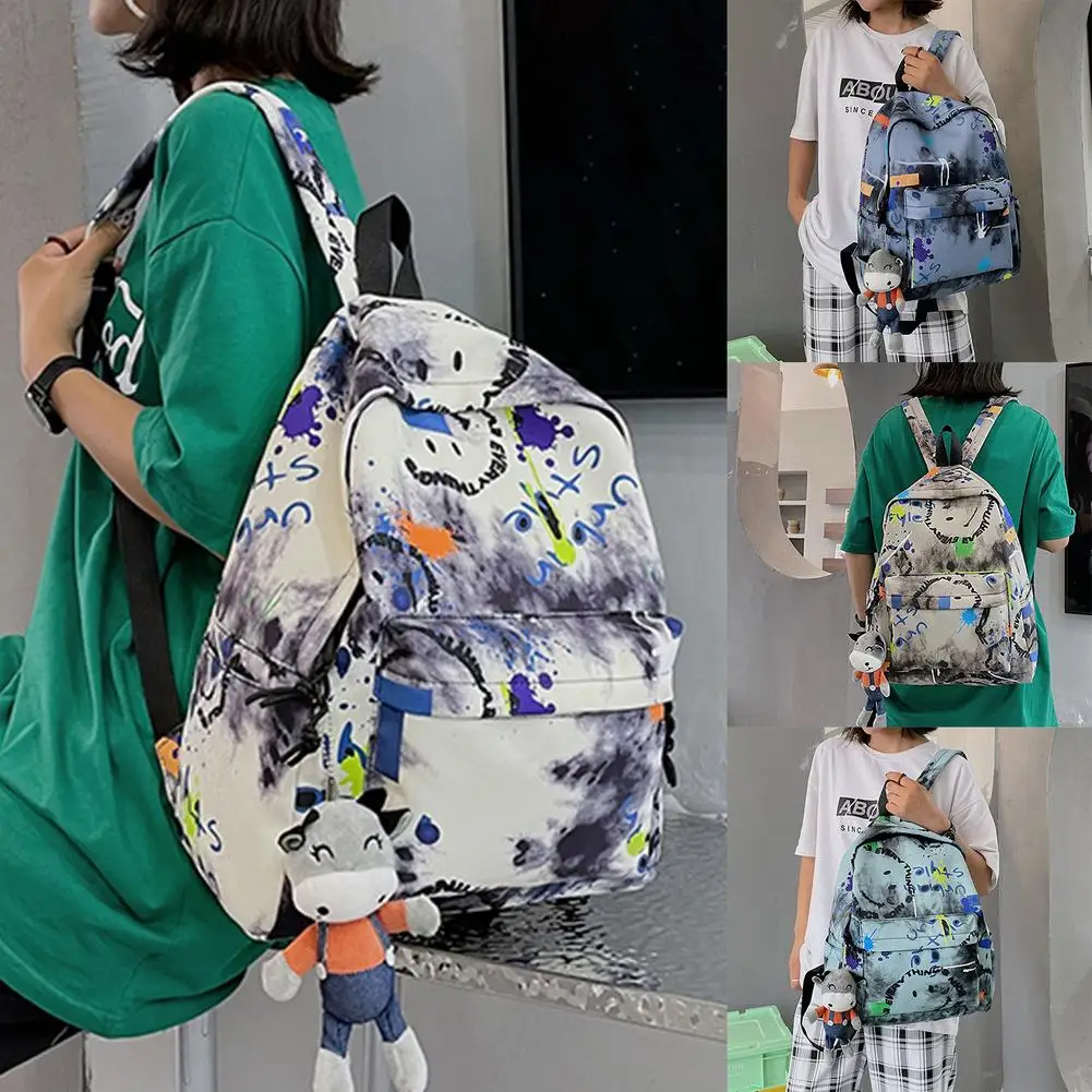 Новинка 2021, модная школьная сумка для девочек, водонепроницаемый легкий рюкзак, сумки для книг, школьный рюкзак с принтом, художественный уч...
