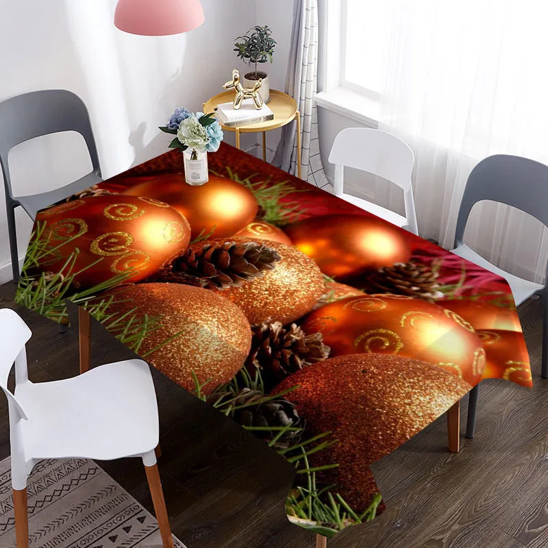Скатерть 3D с рождественским узором водонепроницаемая ткань для журнального