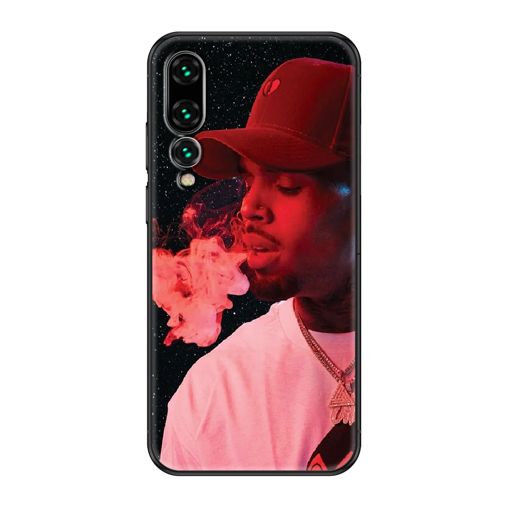 Chris Brown Phone case For Huawei P Mate P10 P20 P30 P40 10 20 Smart Z Pro Lite 2019 black tpu Etui pretty waterproof art cover images - 6