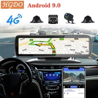 hgdo car dvr dashboard camera 4g android 9 adas rear view mirror video recorder fhd 1080p wifi gps dash cam registrator console