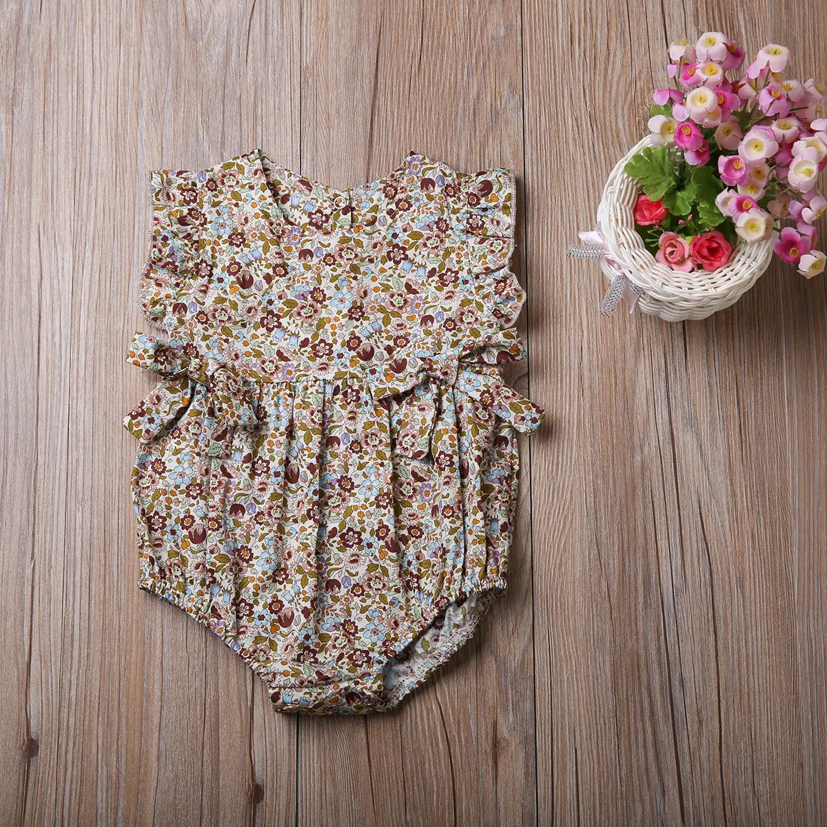 

Summer Newborn Baby Girl Floral Romper Hollow Out One Pieces Jumpsuit Outfit