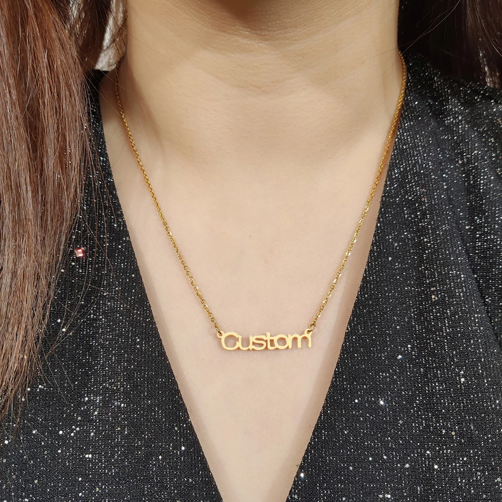 DOTIFI индивидуальное ожерелье из нержавеющей стали для женщин модное с алфавитом