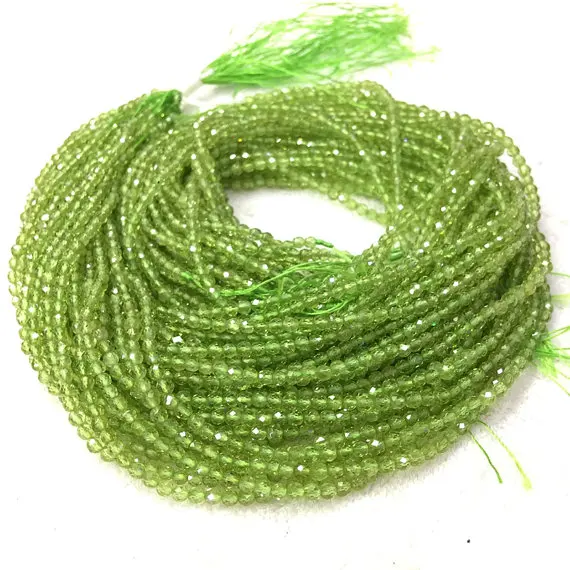 

Natural Peridot Beads Micro Faceted Beads 2mm 3mm 4mm Faceted Gem Spacer Beads,Small Tiny Beads for jewelry,1string of 15.5"