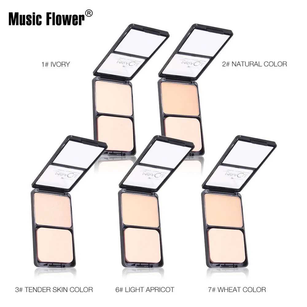 Music Flower прессованный минеральный блестки матовое покрытие Пудра со спонжем