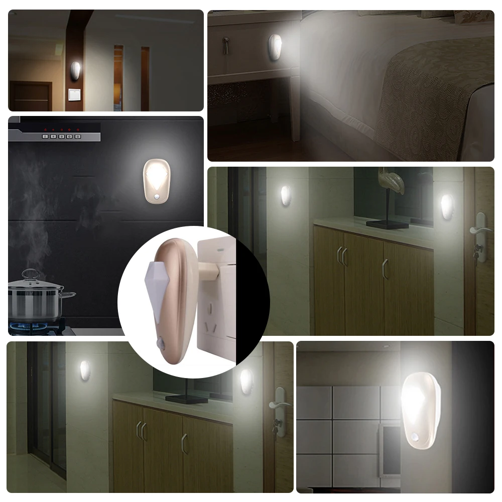 Светодиодный ночсветильник с евророзеткой сенсорный переключатель розеткой для