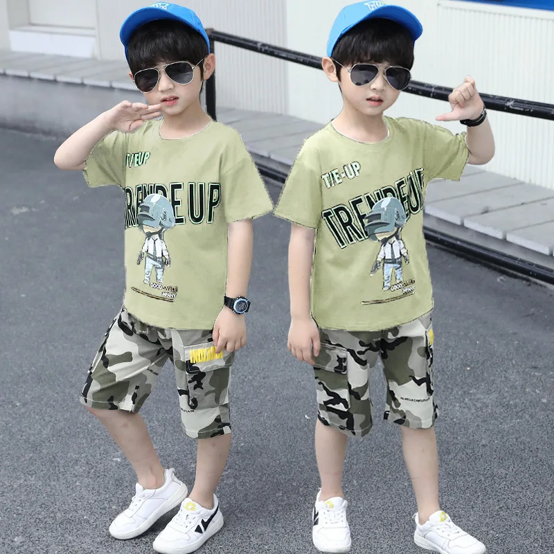 2021 летние комплекты одежды для маленьких мальчиков Для детей и подростков с