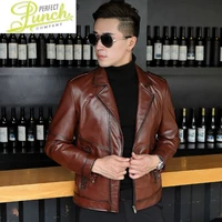 leather genuine jacket men autumn 100 cowhide jacket leather coat motorcycle cow leather jackets l18 117 kj3297