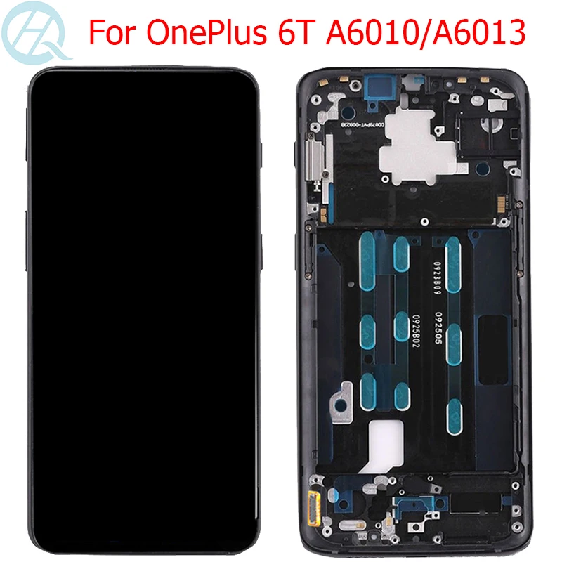 

Original 1+6T AMOLED LCD For Oneplus 6T Display With Frame 6.41" One Plus 6T A6010 A6013 LCD Touch Screen Digitizer Assembly