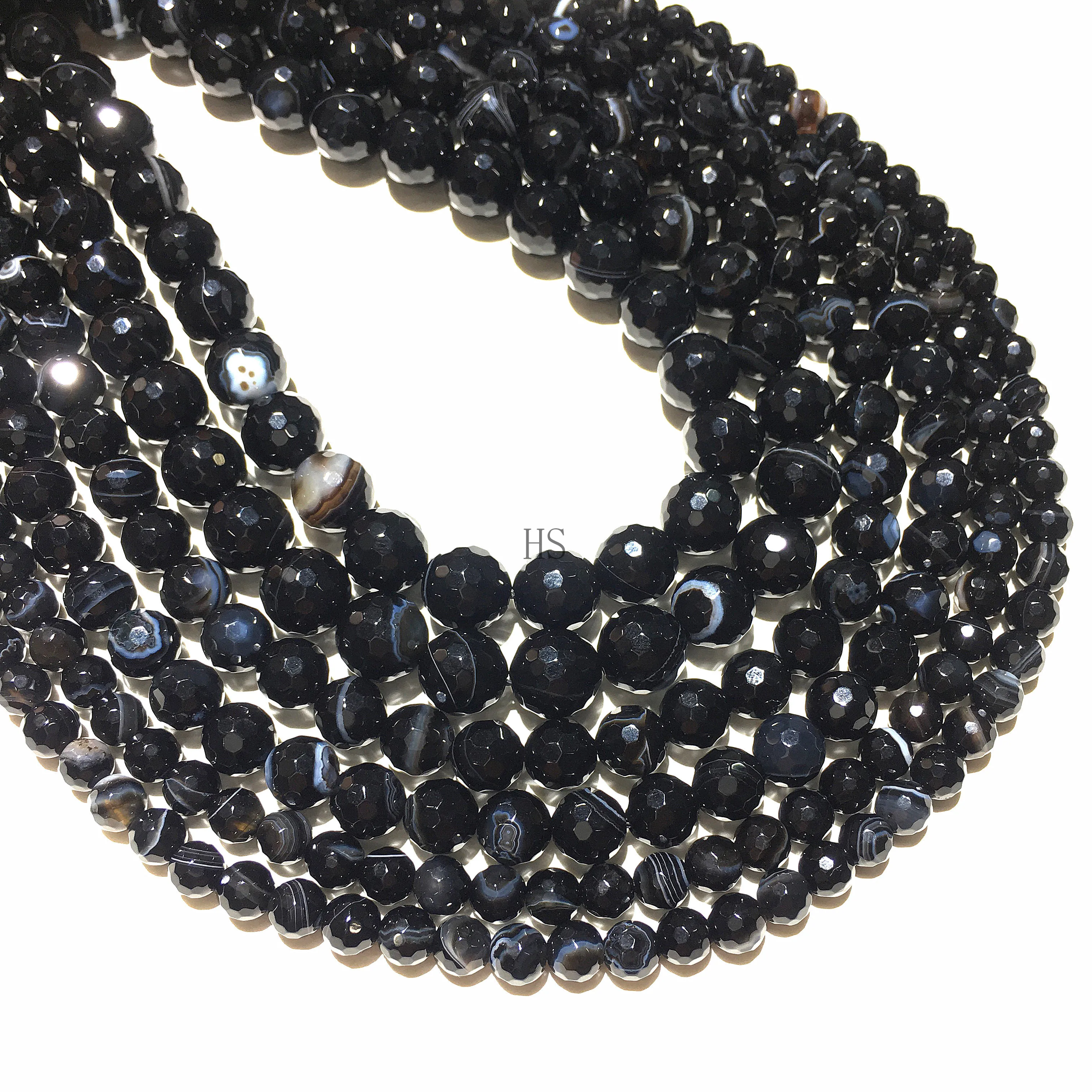 Ожерелье из натурального камня с черной полосой агатом ожерелье браслет 4 6 8 10 12