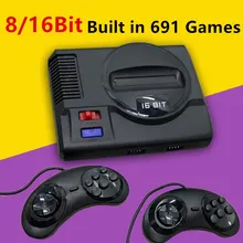 8Bit 16Bit Family HD TV Retro Handheld Game Dual Players HD Video Game Console Built-in 691 Classic Games for Sega Mega Drive