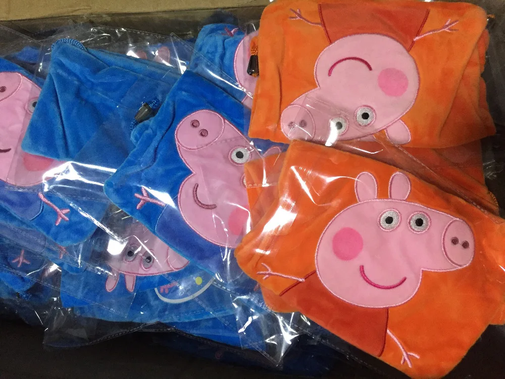 Подлинный плюшевый пакет peppa Pig pocket 18*22 см милый Джордж Пеппа Тяговая веревка карманная сумка для хранения сумка