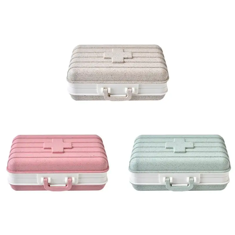 3 шт. мини градуированных таблетница Портативный таблетки чехол бытовой пшеницы