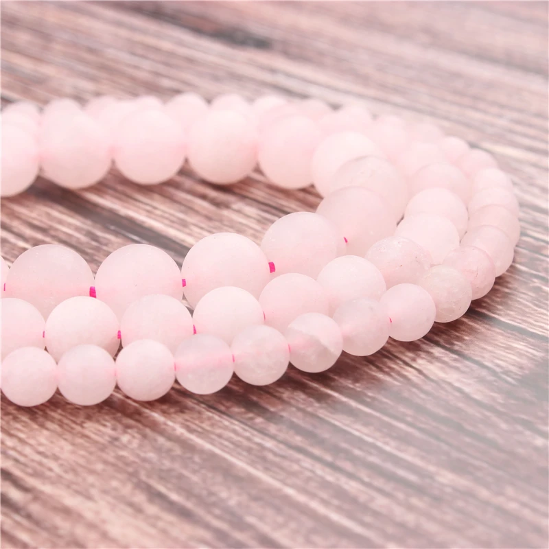 

NaturalFrosted Powder StoneBeads,RoundBeadsLooseBeadsForMakingJewelryDIYBraceletNecklace4/6/8/10/12/mm